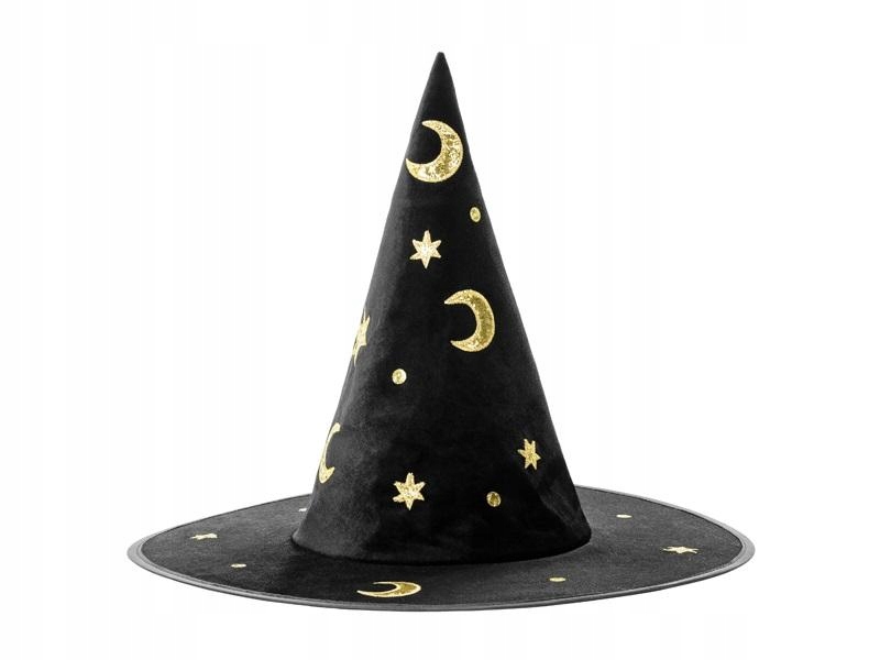 Klobúk WITCH čierne mesiace HALLOWEEN